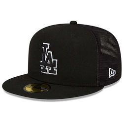 Los Angeles Dodgers Black Batting Practice Mesh Back 59FIFTY New Era Fitted Hat