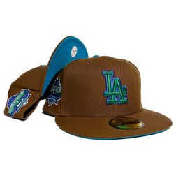 Los Angeles Dodgers Toasted Peanut 40th Anniversary Patch Teal Breeze UV 59FIFTY Fitted Hat