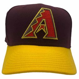 Arizona Diamondbacks Maroon and Gold Fire 20th World Champions Anniversary Patch Red UV New Era 59Fifty Fitted Hat