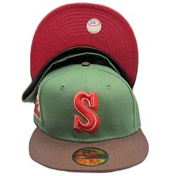 Seattle Mariners Cilantro Green Two Tone 30th Patch Cardinal Red UV 59FIFTY Fitted Hat