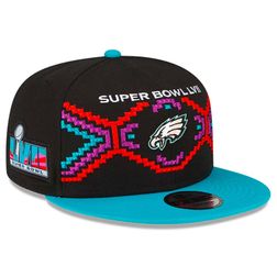 Philadelphia Eagles Super Bowl LVII Tarmac Black Teal New Era 9FIFTY Snapback Adjustable Hat