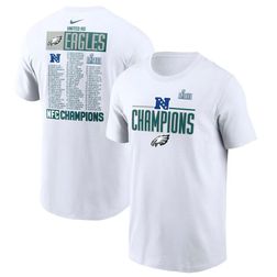 Philadelphia Eagles White Nike 2022 NFC Champions Roster Shirt