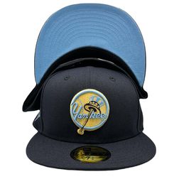 New York Yankees Poseidon Pack Collection 2009 WS Patch Icy Blue UV 59FIFTY Fitted Hat