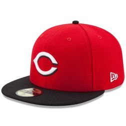 Cincinnati Reds New Era Road Authentic Collection Red And Black On-Field 59FIFTY Fitted Hat