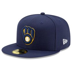 Milwaukee Brewers New Era Home 2020 Authentic Collection Navy On-Field 59FIFTY Fitted Hat