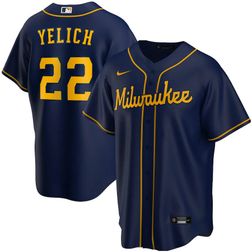 Milwaukee Brewers Christian Yelich Navy 2020 Nike Jersey