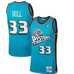 Detroit Pistons Grant Hill Mitchell & Ness 1998-99 Hardwood Classics Swingman Player Teal Jersey