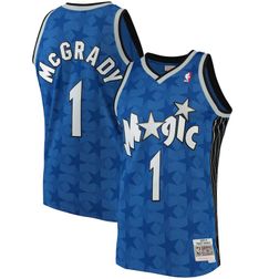 Orlando Magic Tracy McGrady Mitchell & Ness 2001-02 Hardwood Classics Swingman Player Blue Stars Jersey