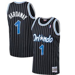 Orlando Magic Penny Hardaway Mitchell & Ness 1994-95 Hardwood Classics Swingman Player Black Pinstripe Jersey