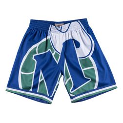 Dallas Mavericks Big Face Mitchell & Ness Blue Shorts