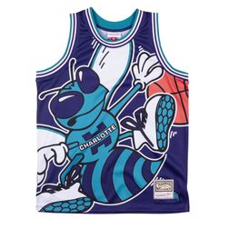 Charlotte Hornets Big Face Mitchell & Ness Purple Jersey