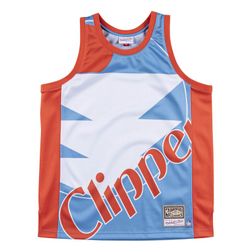 San Diego Clippers Big Face Mitchell & Ness Blue Jersey