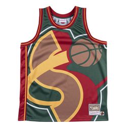 Seattle SuperSonics Big Face Mitchell & Ness Green Jersey