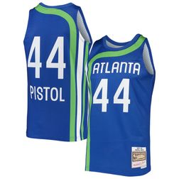 Atlanta Hawks Pete Maravich Mitchell & Ness 1971-72 Hardwood Classics Swingman Player Royal Blue Jersey