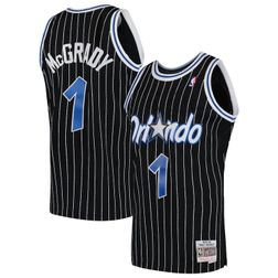 Orlando Magic Tracy McGrady Mitchell & Ness 2003-04 Hardwood Classics Swingman Player Black Pinstripe Jersey