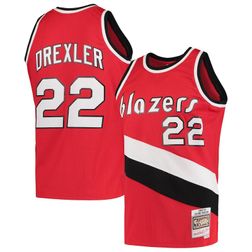 Portland Trailblazers Clyde Drexler Mitchell & Ness 1983-84 Hardwood Classics Swingman Player Red Jersey