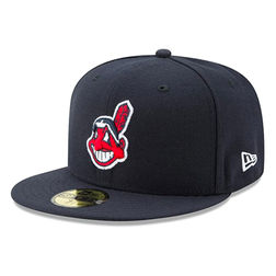 Cleveland Indians New Era Road Authentic Collection Chief Wahoo Old Logo On-Field 59FIFTY Fitted Hat