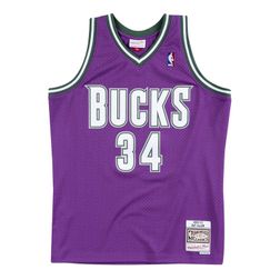 Milwaukee Bucks Ray Allen Mitchell & Ness 2000-01 Hardwood Classics Swingman Player Purple Jersey