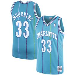 Charlotte Hornets Alonzo Mourning Mitchell & Ness 1992-93 Hardwood Classics Swingman Teal Jersey