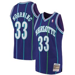 Charlotte Hornets Alonzo Mourning Mitchell & Ness 1992-93 Hardwood Classics Swingman Purple Jersey