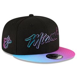 Miami Heat New Era 2020/21 City Edition Primary 9FIFTY Snapback Adjustable Black Hat