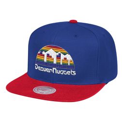 Denver Nuggets Mitchell & Ness Wool 2 Tone Red Brim Classic Snapback Hat