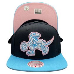 Toronto Raptors Black Cotton Candy 2 Tone Mitchell & Ness Snapback Hat