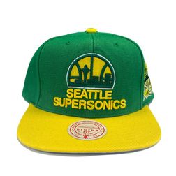 Seattle SuperSonics Two Tone 40th Anniversary Side Patch Gray UV Mitchell & Ness Snapback Hat