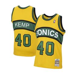 Seattle SuperSonics Shawn Kemp Mitchell & Ness 1994-95 Hardwood Classics Reload Swingman Yellow Jersey