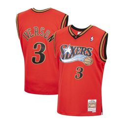 Philadelphia 76ers Allen Iverson Mitchell & Ness 1999-00 Hardwood Classics Reload Swingman Red Jersey