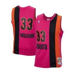 Miami Heat Alonzo Mourning Mitchell & Ness 2005-06 Hardwood Classics Reload Swingman Pink Jersey