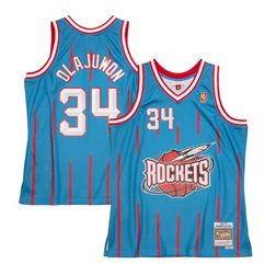 Houston Rockets Hakeem Olajuwon Mitchell & Ness 1996-97 Hardwood Classics Reload Swingman Blue Jersey