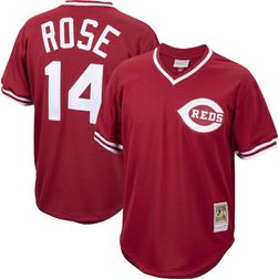 Cincinnati Reds Pete Rose Mitchell & Ness Red Cooperstown Collection Mesh V-Neck Jersey