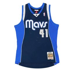 Dallas Mavericks Dirk Nowitzki Mitchell & Ness 2011-12 Hardwood Classics Navy Swingman Jersey