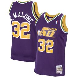 Utah Jazz Karl Malone Mitchell & Ness 1991-92 Hardwood Classics Purple Swingman Jersey