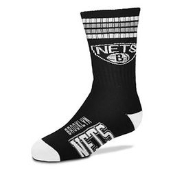 Brooklyn Nets NBA 4 Stripe Deuce Crew Socks