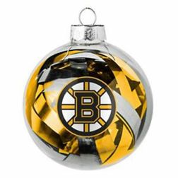 Boston Bruins NHL Large Tinsel Ball Ornament