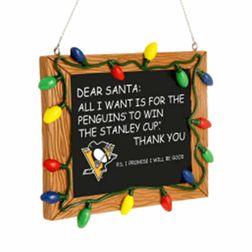 Pittsburgh Penguins NHL Chalkboard Sign Ornament