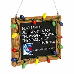 New York Rangers NHL Chalkboard Sign Ornament