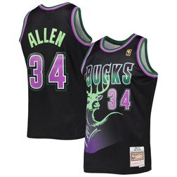 Milwaukee Bucks Ray Allen Mitchell & Ness 1996-97 Hardwood Classics Reload 2.0 Black Swingman Jersey