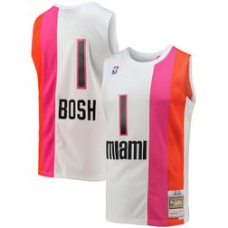 Miami Heat Chris Bosh Mitchell & Ness 2011-12 Hardwood Classics Swingman White Jersey