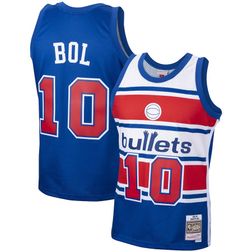 Washington Bullets Manute Bol Mitchell & Ness 1985-86 Hardwood Classics Swingman Blue Jersey