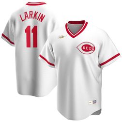 Cincinnati Reds Barry Larkin Cooperstown White Home Nike Player Jersey