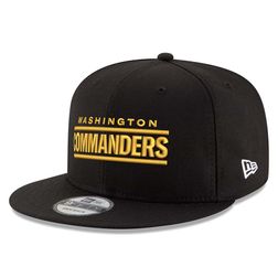 Washington Commanders New Era Black Wordmark Logo 9FIFTY Snapback Adjustable Hat