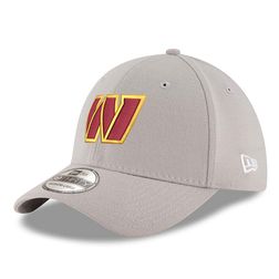 Washington Commanders New Era Gray Basic 39THIRTY Flex Fit Hat