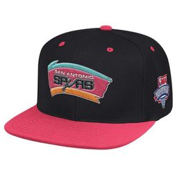 San Antonio Spurs Mitchell & Ness Two Tone Draft Side Patch Lotto Pick HWC Black Snapback Hat