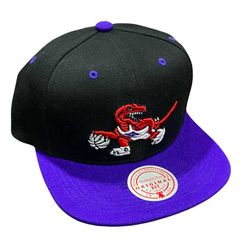 Toronto Raptors Mitchell & Ness Two Tone Draft Side Patch Lotto Pick HWC Black Snapback Hat