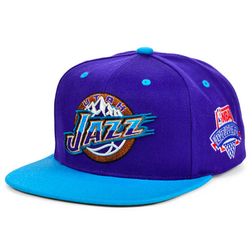 Utah Jazz Mitchell & Ness Two Tone Draft Side Patch Lotto Pick HWC Purple Snapback Hat