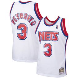 New Jersey Nets Drazen Petrovic Mitchell & Ness 1992-93 Hardwood Classics Swingman White Jersey