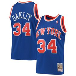 New York Knicks Charles Oakley Mitchell & Ness 1991-92 Hardwood Classics Swingman Player Royal Blue Jersey